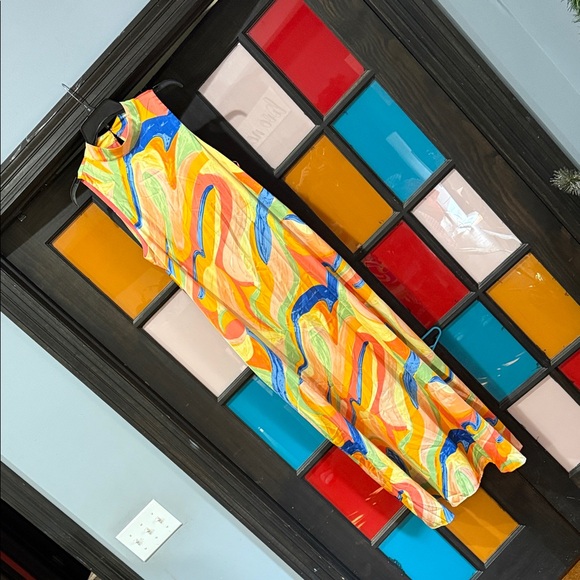 Colorful Abstract Patterned Dress - Picture 2 of 6